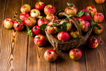 fresh red apples in a basket
