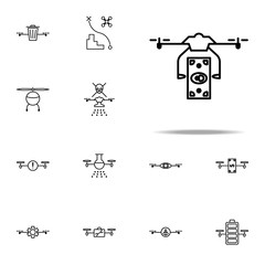 drone with money icon. Drones icons universal set for web and mobile