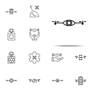 drone with camera icon. Drones icons universal set for web and mobile