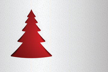 Merry Christmas paper tree design greeting card.