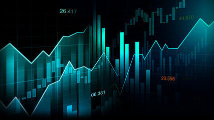 Stock market or forex trading graph in graphic concept suitable for financial investment or Economic trends business idea and all art work design. Abstract finance background