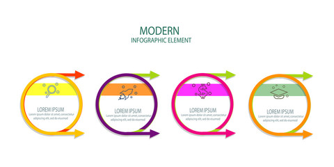 circle arrow infographic template element design vector