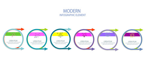 circle arrow infographic template element design vector
