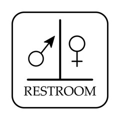 Restroom Symbol, Toilet sign, Isolated, vector illustration