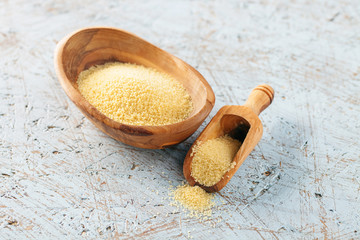 Uncooked couscous or polenta