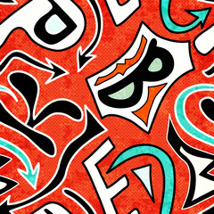 Fototapeta na wymiar grunge colored graffiti seamless pattern illustration