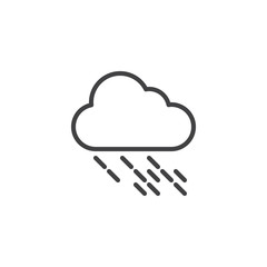 Heavy rainy cloud outline icon. linear style sign for mobile concept and web design. Rain weather simple line vector icon. Symbol, logo illustration. Pixel perfect vector graphics