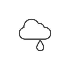 Cloud with rain outline icon. linear style sign for mobile concept and web design. Rainy cloud weather simple line vector icon. Autumn symbol, logo illustration. Pixel perfect vector graphics