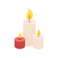 candle icon in flat style isolated vector illustration on white transparent background