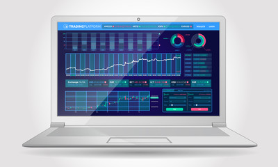 Trading Platform Interface With Infographic Elements