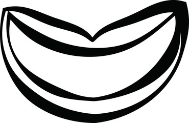 Lady's lips Comic style outline