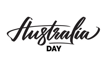 Fototapeta premium Australia day typography, lettering. Word art brush text vector design of country name for Australia