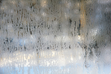 Obraz premium Texture of frosted glass. Abstract textured winter background.