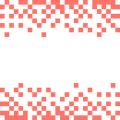 Abstract vector background with pixels in Living Coral color.