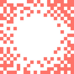 Abstract vector background with circle in Living Coral color.