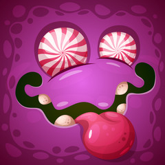 Funny, cute crazy pumpkin character. Halloween illustration. For printing on T-shirts.