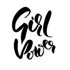 Girl power. Hand drawn brush lettering. Modern calligraphy. Ink vector illustration.