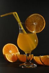 Orange drink in a cocktail glass	