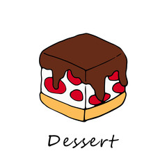 Colorful illustration of cake. Perfect for menu, card, textile of food package design