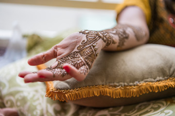 henna design, bride , Hindu wedding , Rajasthan, India