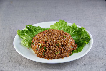 Stir-Fried Rice in Soy Sauce