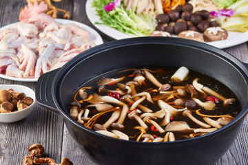 Wild forest fungus soup set meal