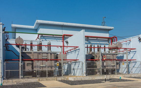 High voltage transformer and Fire control system at power plant
