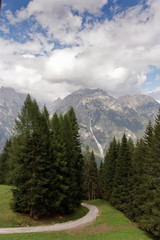 Fototapeta na wymiar Auronzo di Cadore: Italy: panoramic view from the top of the mountain.