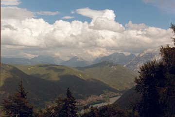 Auronzo di Cadore: Italy: panoramic view from the top of the mountain.