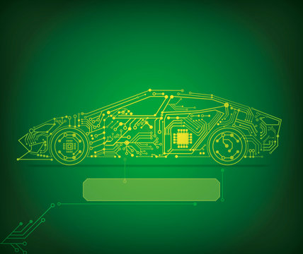 electric car text sign 