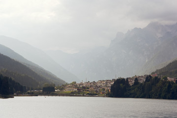 Auronzo di Cadore, Italy a picturesque view of the city in the foothills of the Alps
