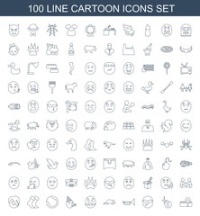 100 cartoon icons