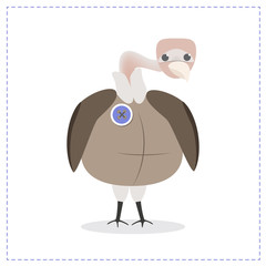 Bird vulture, small vulture, vector