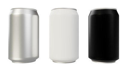 Three types of aluminum cans