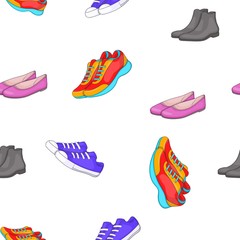 Shoes for man and woman pattern. Cartoon illustration of shoes for man and woman vector pattern for web