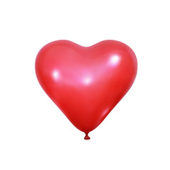 Realistic Heart balloon. Red vector balloon for Valentine's Day. Helium heart shape balloon.