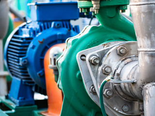 large industrial pump with flanged joint