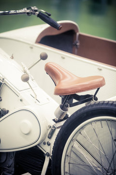 Vintage motorcycle leather saddle