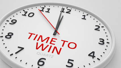 Time to win clock text modern bright style