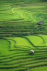 Fotobehang Rice terrace Mountains in Mu can chai, Vietnam © chachamp