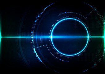 Abstract digital technology future cyberspace interface background vector