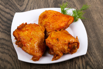 Roasted chicken thigh