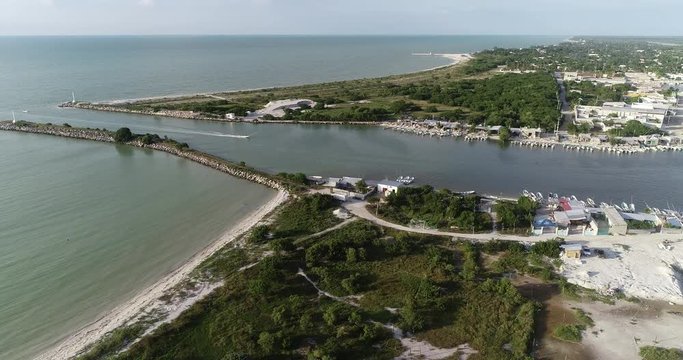Boat navigating in a port