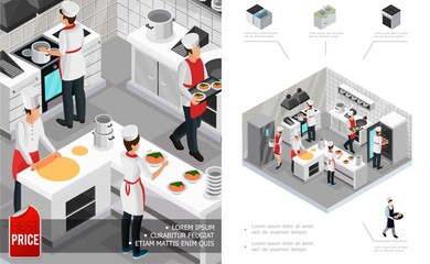 Isometric Restaurant Kitchen Interior Concept