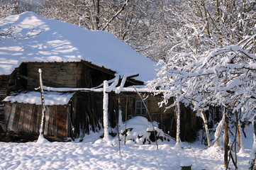 Part of Abandoned House in the Winter