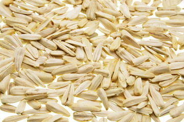 sunflower kernels isolated on white background