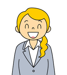 スーツの外国人女性 笑顔