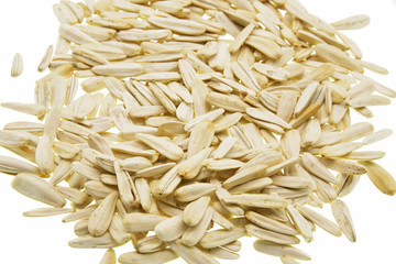sunflower kernels isolated on white background