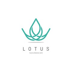 Flower Logo abstract design vector template. Lotus SPA icon. Cosmetics Hotel Garden Beauty salon Logotype concept.