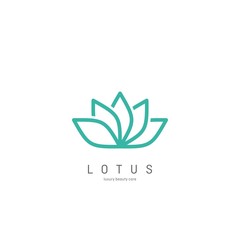 Flower Logo abstract design vector template. Lotus SPA icon. Cosmetics Hotel Garden Beauty salon Logotype concept.
